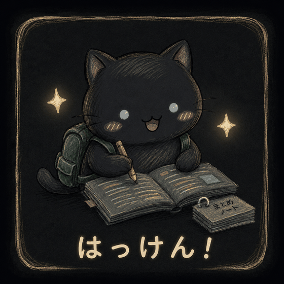 気づきを得た猫のキャラクター