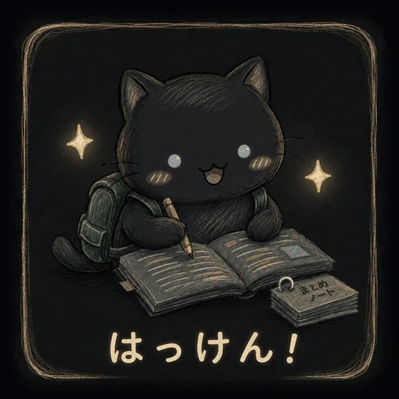 気づきを得た猫のキャラクター