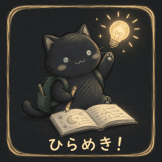 ひらめいた猫のキャラクター