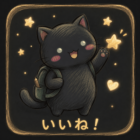 いいねをする猫のキャラクター