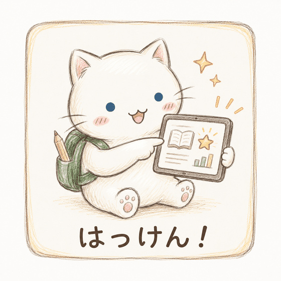 気づきを得た猫のキャラクター