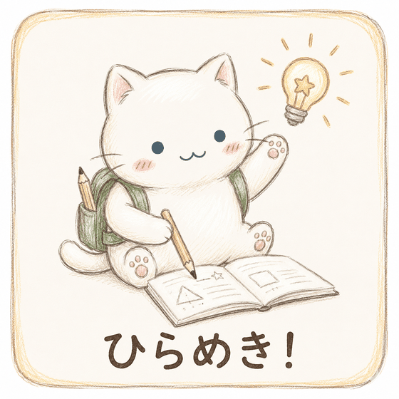 ひらめいた猫のキャラクター